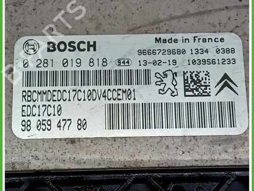 Engine control unit (ECU) CITROËN C3 II (SC_) 1.4 HDi 70 (SC8HZC, SC8HR0, SC8HP4) | BP16189628M57 