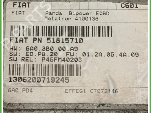 Engine control unit (ECU) FIAT PANDA (169_) 1.2 Natural Power (169.AXB1A) | BP28056051M57 