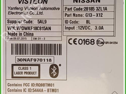 Radio NISSAN PULSAR Hatchback (C13) 1.5 dCi | BP27566738E6 