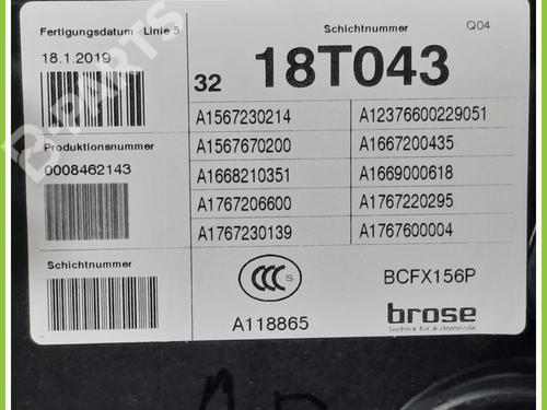 Front right window mechanism MERCEDES-BENZ GLA-CLASS (X156) GLA 200 CDI / d (156.908) | BP11719903C23 
