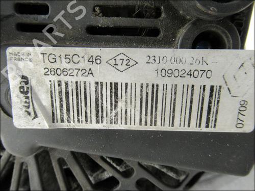Used Alternator RENAULT MEGANE III Grandtour (KZ0/1) 1.5 dCi (KZ1M, KZ1W, KZ0R) (106 hp) 15274301