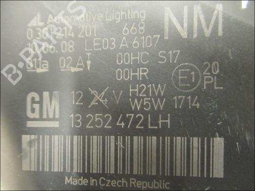 Left headlight OPEL ZAFIRA / ZAFIRA FAMILY B (A05) 1.9 CDTI (M75) | BP28105793C28 