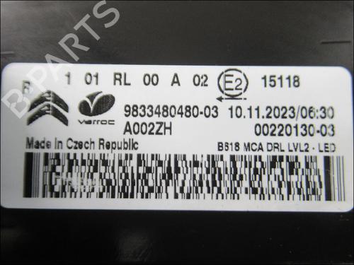Feu diurne droit CITROËN C3 III (SX) 1.5 BlueHDi 100 (SXYHYP, SXYHTU) (102 hp) 31911164