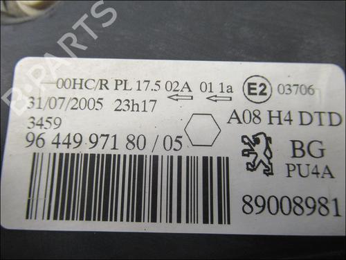 Used Right headlight PEUGEOT 1007 (KM_) 1.6 16V (109 hp) 18352003
