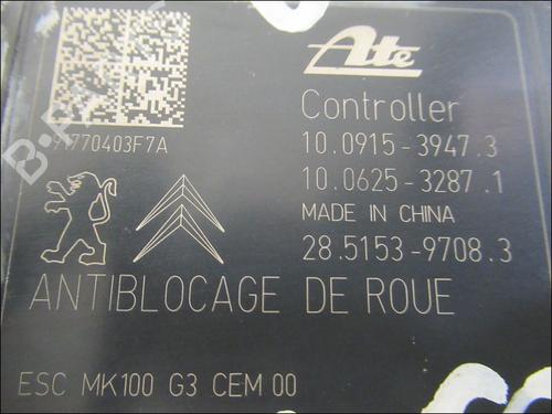 ABS Bremseaggregat PEUGEOT 208 I (CA_, CC_) 1.6 HDi / BlueHDi 75 (75 hp) 21691161