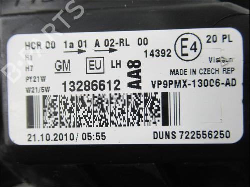 Left headlight OPEL MERIVA A MPV (X03) 1.3 CDTI (E75) | BP30767745C28