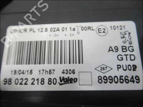 Used Left headlight PEUGEOT 208 I (CA_, CC_) 1.2 VTI 82 (82 hp) 31962540