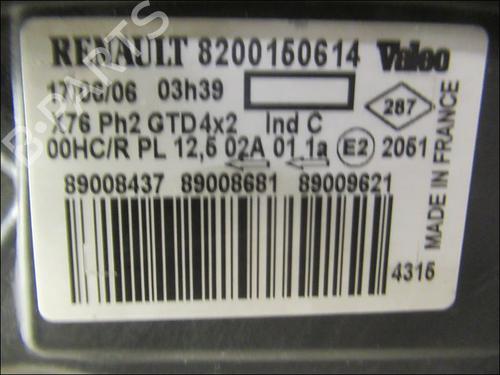 Used Left headlight RENAULT KANGOO Express (FC0/1_) 1.5 dCi (FC1E) (68 hp) 29152115