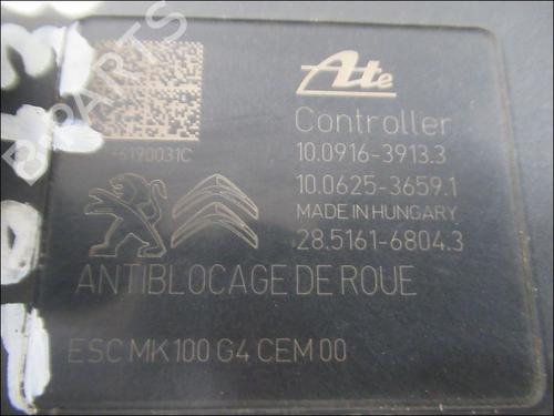 Used ABS pump PEUGEOT 208 I (CA_, CC_) 1.5 BlueHDI 100 (102 hp) 31085379