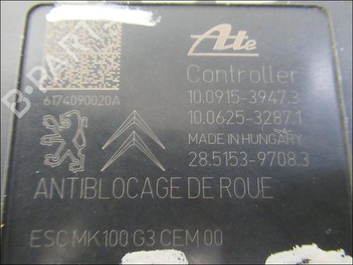 Used ABS pump PEUGEOT 208 I (CA_, CC_) 1.6 HDi / BlueHDi 75 (75 hp) 18543361