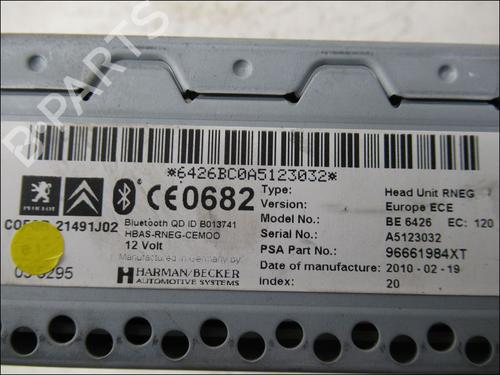 Radio PEUGEOT 3008 I MPV (0U_) 2.0 HDi 150 / BlueHDi 150 | BP15274527E6 
