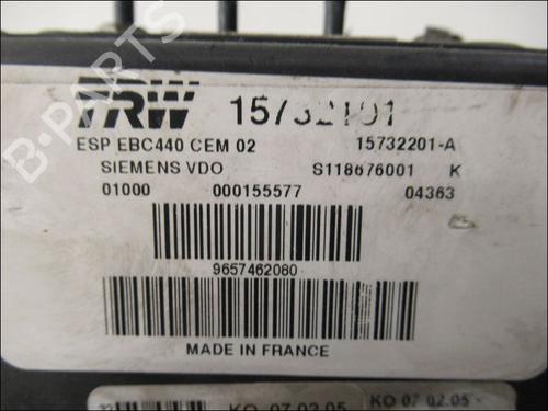 ABS pump PEUGEOT 407 (6D_) 2.0 HDi 135 (6DRHRH, 6DRHRE, 6DRHRG, 6DRHRJ) | BP17134941M43 