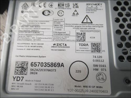 Used Display monitor SKODA KAMIQ (NW4) 1.0 TSI (95 hp) 31796216