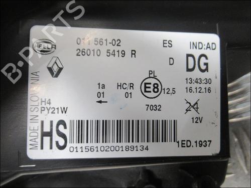 Used Right headlight RENAULT TWINGO III (BCM_, BCA_) 0.9 TCe 90 (BCM9, BCM2) (90 hp) 29872548