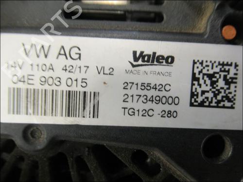 Used Alternator VW POLO VI (AW1, BZ1, AE1) 1.0 TSI (95 hp) 28833044