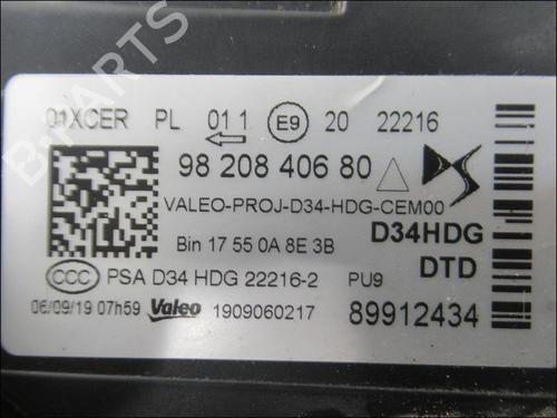 Right headlight DS DS 3 / DS 3 CROSSBACK (UR_, UC_, UJ_) 1.5 BlueHDi 130 (UCYHZR) | BP29414448C29 