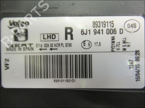 Right headlight SEAT IBIZA IV (6J5, 6P1) 1.6 TDI | BP28526291C29 