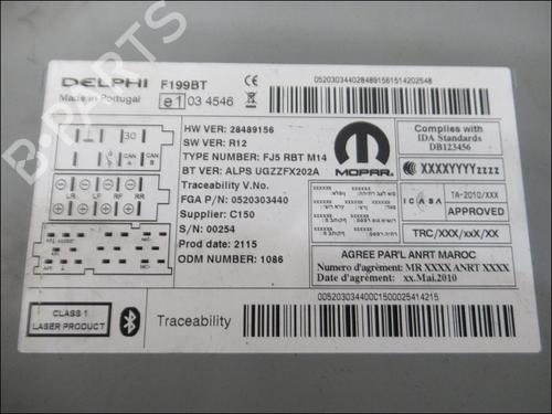 Used Radio FIAT PUNTO (199_) 1.2 (199AXZ1A, 199BXZ1A) (69 hp) 29643468