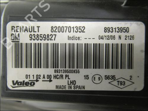 Used Left headlight RENAULT TRAFIC II Van (FL) 2.0 dCi 90 (FL0H) (90 hp) 18352018