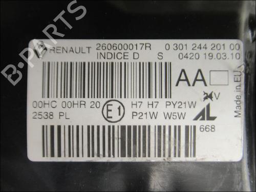 Used Left headlight RENAULT MEGANE CC (EZ0/1_) 1.5 dCi (EZ09, EZ1G, EZ0D, EZ14) (110 hp) 26590081