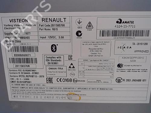 Bilradio RENAULT SCÉNIC IV (J9_) 1.3 TCe 140 (140 hp) 13854477