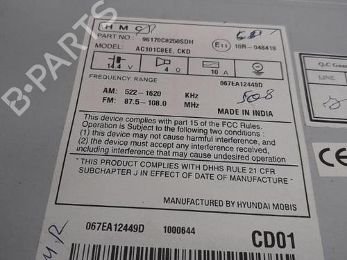 Radio HYUNDAI i20 I (PB, PBT) 1.2 | BP13824036E6 