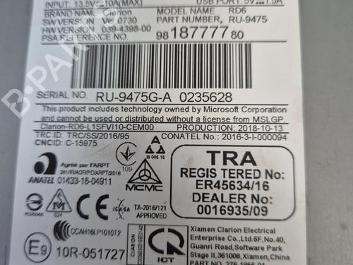 Radio CITROËN C3 III (SX) 1.2 PureTech 82 | BP29293845E6