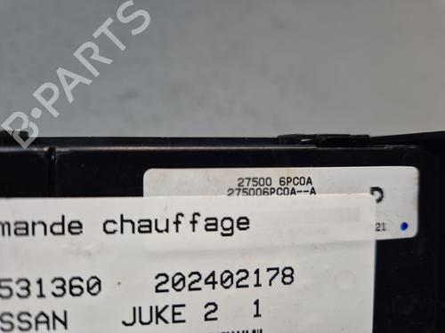 Climate control NISSAN JUKE (F16_) 1.0 | BP24302582I5 