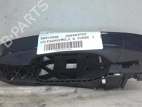 Used Rear left exterior door handle VW POLO VI (AW1, BZ1, AE1) 1.0 (65 hp) 22613255