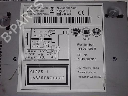 Used Radio ALFA ROMEO MITO (955_) 1.3 MultiJet (955AXP1A, 955AYC1A) (95 hp) 13835412