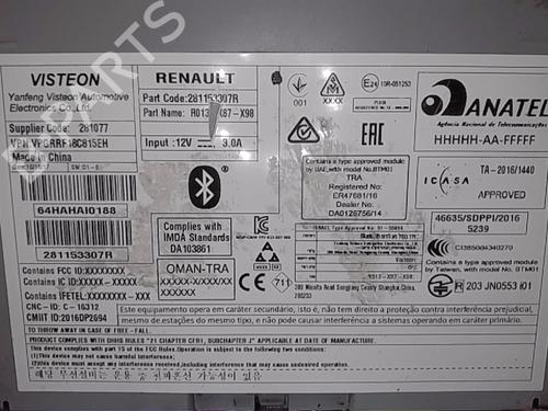 Radio RENAULT CLIO IV (BH_) 1.5 dCi 75 | BP13866979E6 
