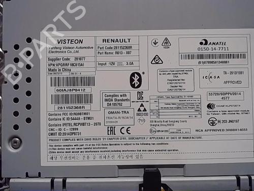 Bilradio DACIA SANDERO II 1.0 TCe 100 (B8ML) | BP13853340E6 