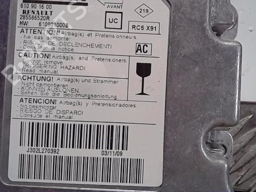 ECU airbags RENAULT MEGANE III Hatchback (BZ0/1_, B3_) 1.5 dCi (BZ09, BZ0D, BZ1W, BZ29, BZ14) | BP14550912M53 