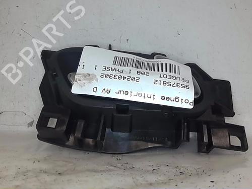 Used Front right interior door handle PEUGEOT 208 I (CA_, CC_) 1.4 HDi (68 hp) 21060707