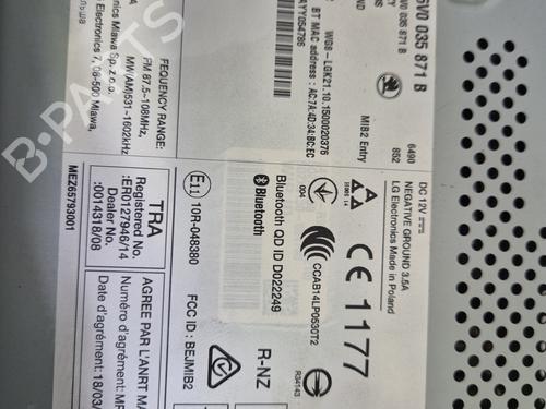 Bilradio SKODA FABIA III (NJ3) 1.2 TSI | BP29643974E6 