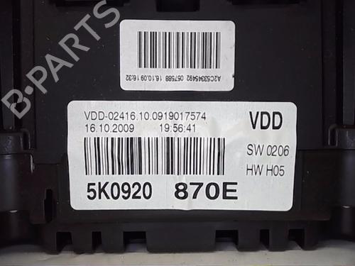 Used Instrument cluster VW GOLF VI (5K1) [2008-2014]  13845355