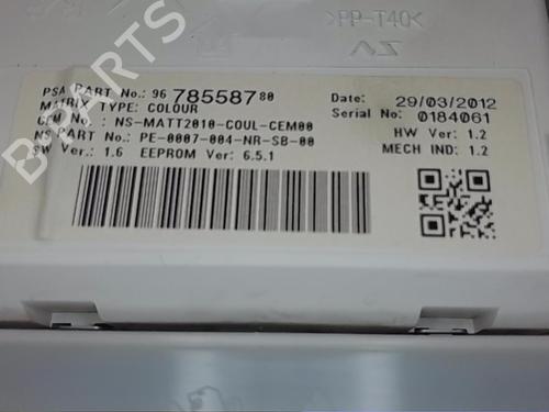 Instrument cluster PEUGEOT 208 I (CA_, CC_) 1.6 VTi | BP19289317C47 