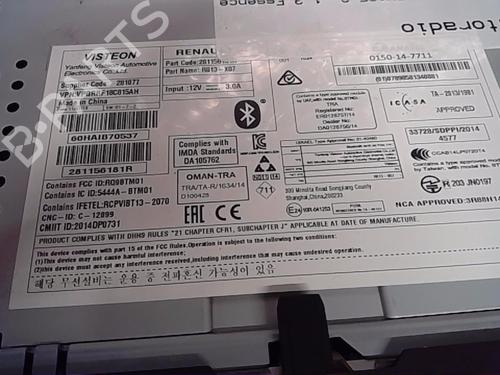 Radio DACIA LODGY (JS_) 1.3 TCe 130 (JSNE) | BP13853021E6 