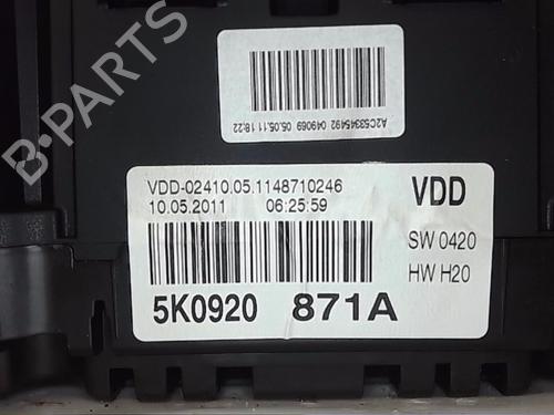 Instrument cluster VW GOLF VI (5K1)  | BP18837124C47 