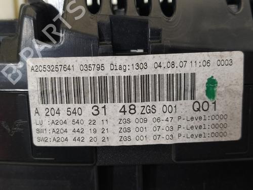 Instrument cluster MERCEDES-BENZ C-CLASS (W204)  | BP7167511C47 