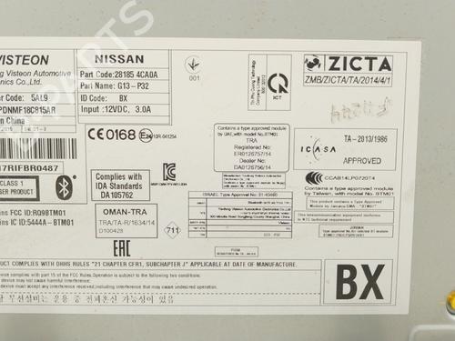 Radio NISSAN QASHQAI II (J11, J11_)  | BP17061755E6 