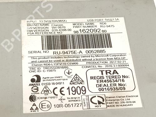 Radio CITROËN C3 / C3 ORIGIN III (SX)  | BP21143924E6 