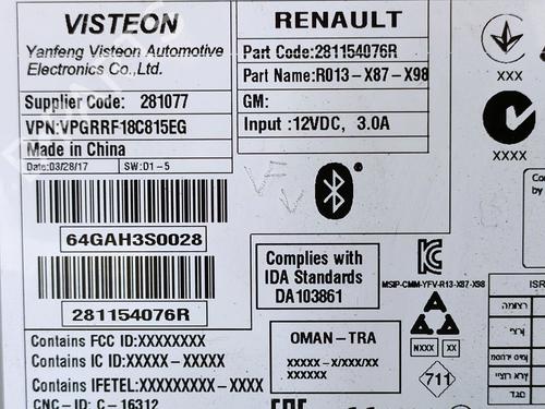 Radio RENAULT CLIO IV (BH_) 1.5 dCi 75 | BP5864554E6