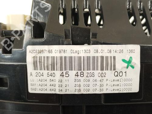 Instrument cluster MERCEDES-BENZ C-CLASS (W204)  | BP21115668C47 