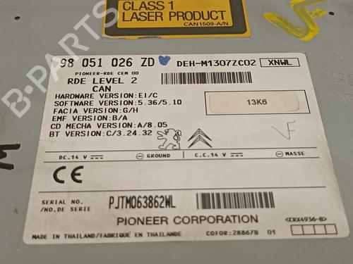 Radio PEUGEOT 208 I (CA_, CC_)  | BP16807748E6