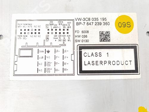 Radio VW GOLF VI (5K1)  | BP6216287E6 