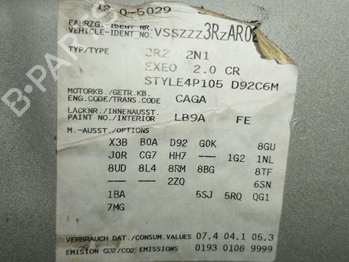 Engine SEAT EXEO ST (3R5) 2.0 TDI | BP30838644M1