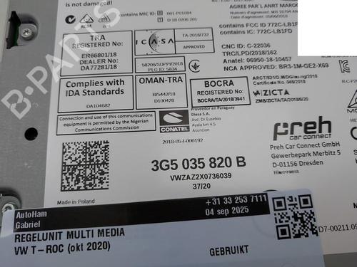 Elektronische module VW T-ROC (A11, D11) 1.5 TSI | BP28807856M83