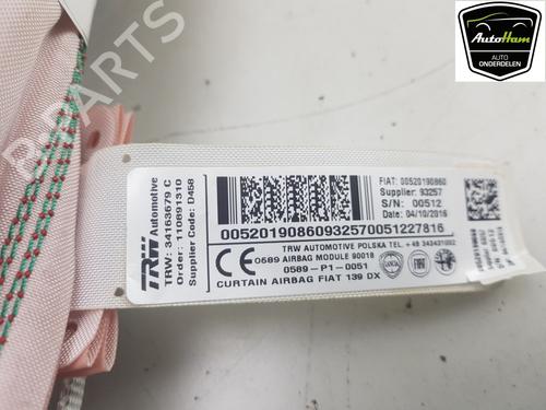 Right curtain airbag FIAT PANDA (312_, 319_) 0.9 (312PXN1A, 312PXN11) | BP20292604C12 