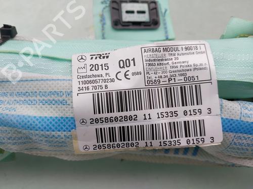 Right curtain airbag MERCEDES-BENZ C-CLASS Coupe (C205) C 220 d (205.304) | BP29713246C12 